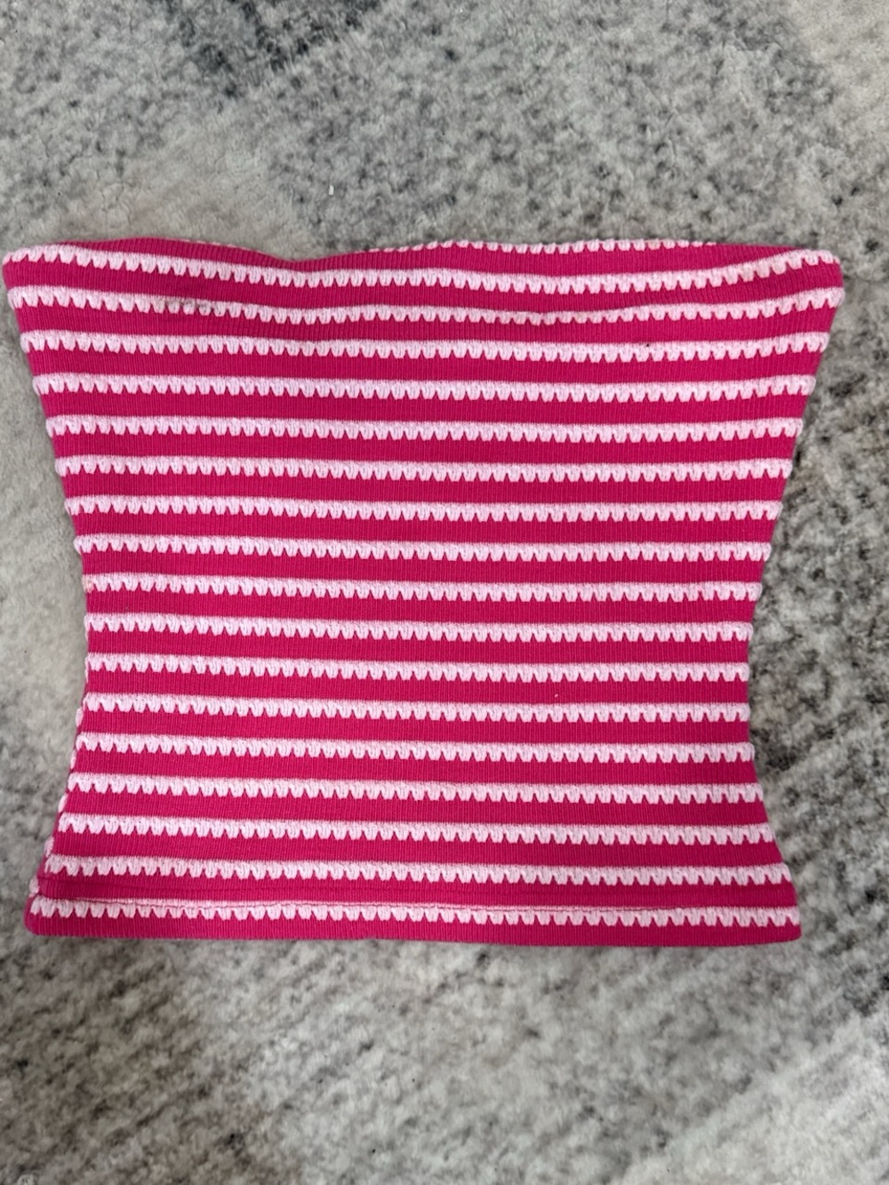 Princess Polly Striped Pink Knit Tube Top